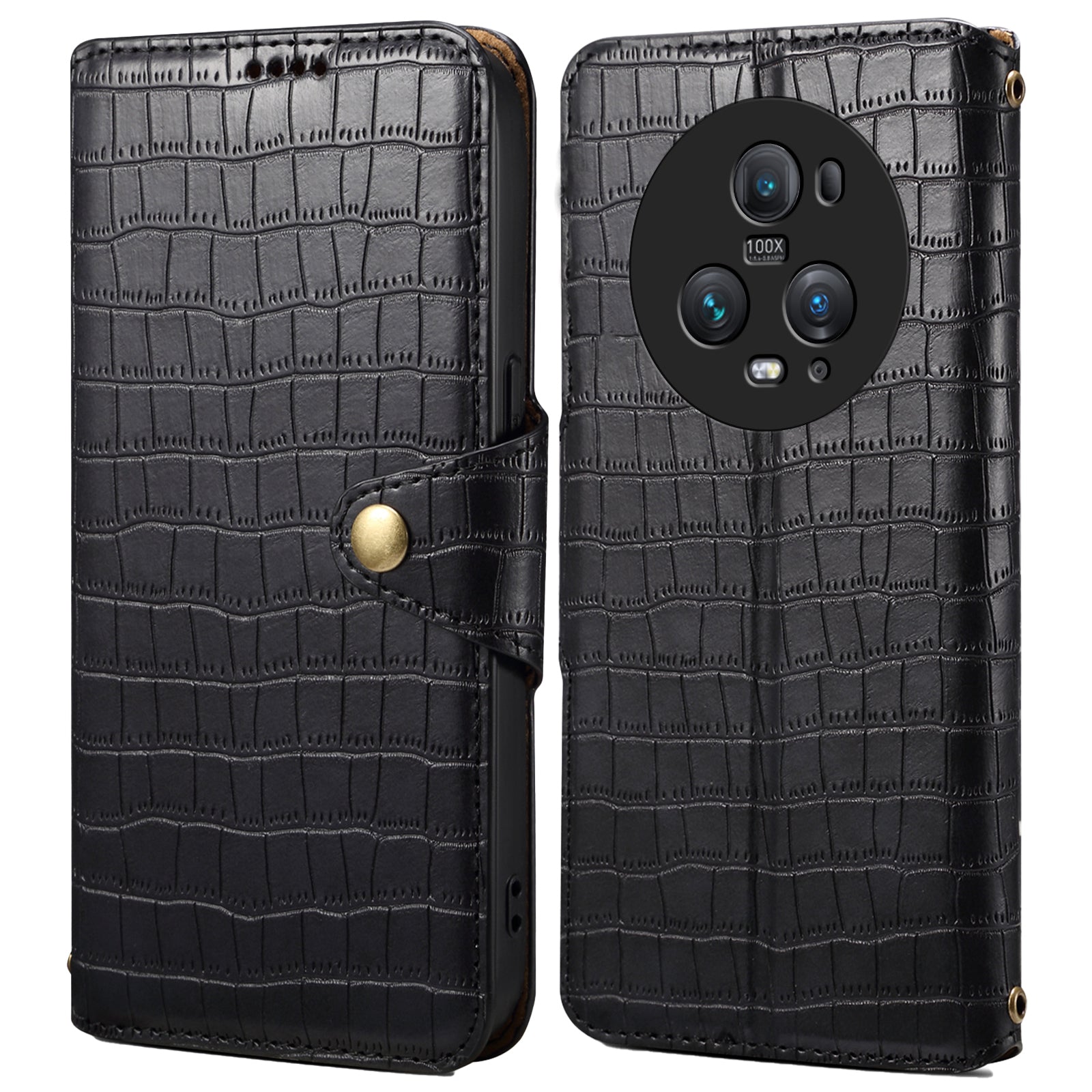 For Honor Magic5 Pro Leather Case Crocodile Texture Stand Cell Phone Cover For Honor Magic5 Pro Leather Case Crocodile Texture Stand Cell Phone Cover